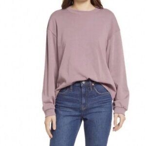 Madewell Supima Cotton Essential Long-Sleeve Tee - Size M -  Color: Faded Fig